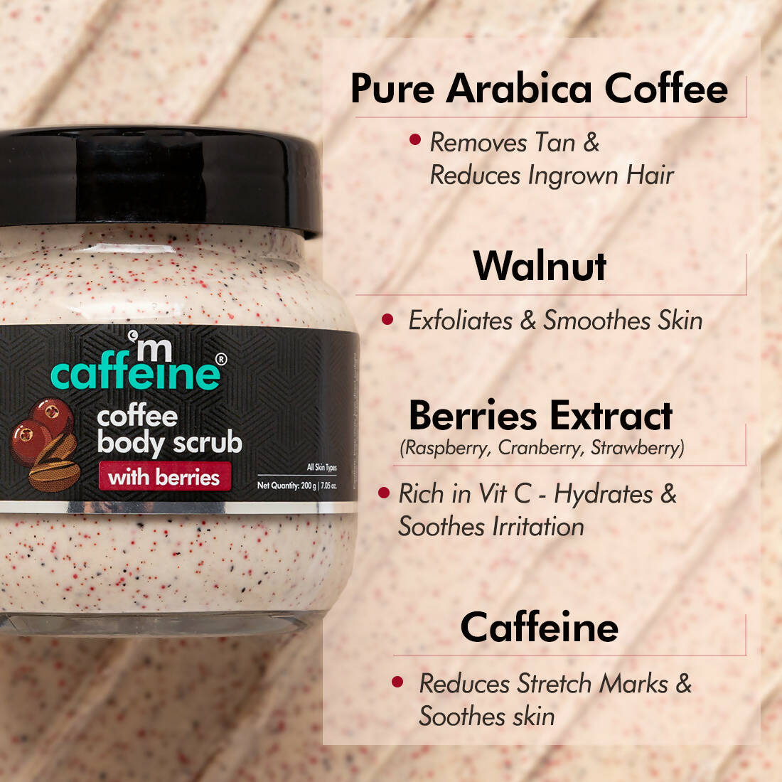 mCaffeine Coffee Body Scrub with Berries - Distacart