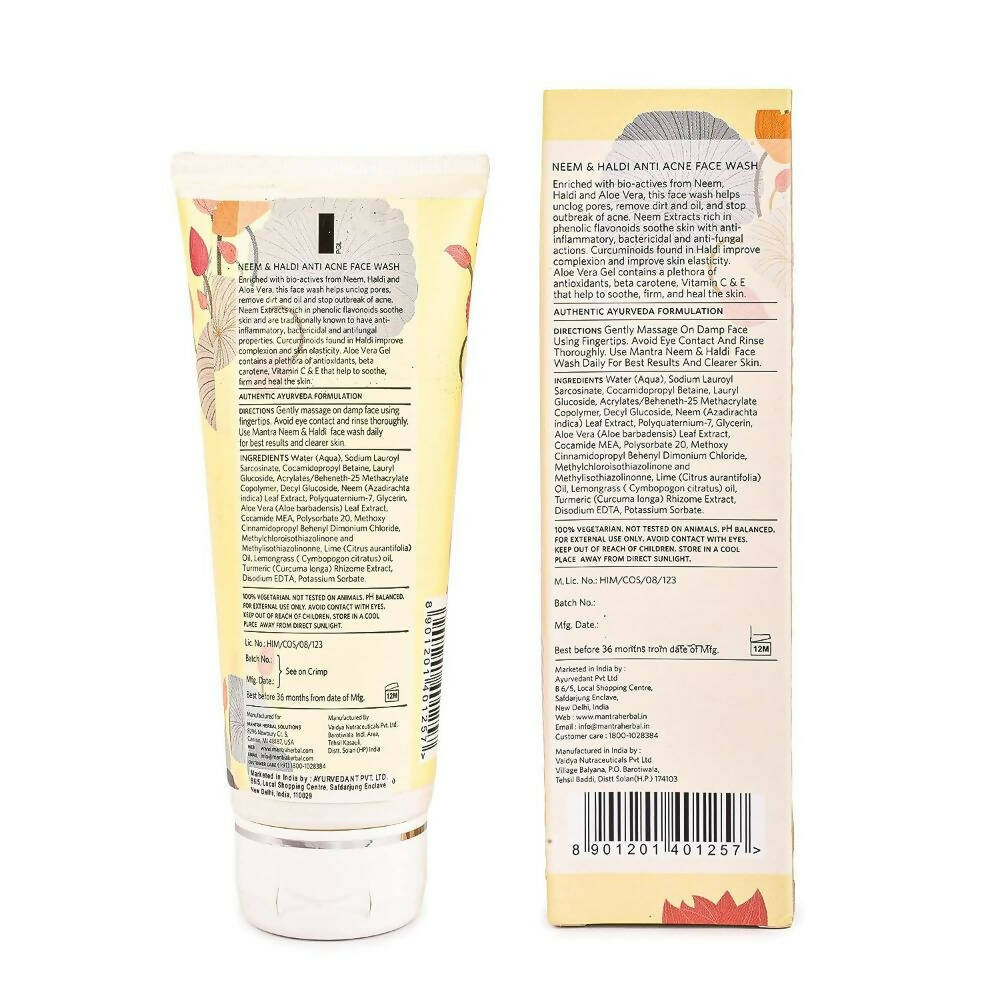 Mantra Herbal Neem and Haldi Anti-Acne Face Wash - Distacart