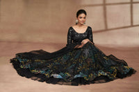 Thumbnail for Aastha Fashion Women's Black Organza with Net Digital Printed & Sequins Embroidery Wedding Lehenga Choli - Distacart