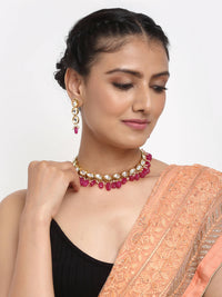 Thumbnail for Kundan Choker With Earrings - Ruby Raang - Distacart