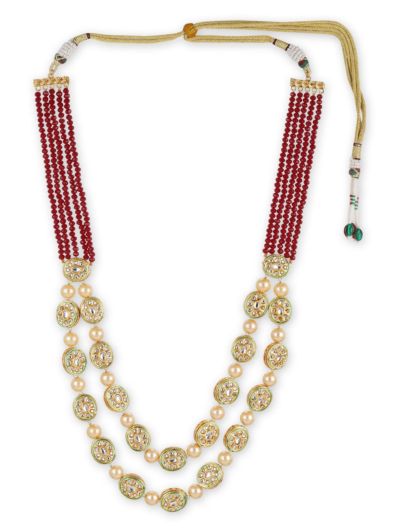 Gold-Toned Red Brass Gold-Plated Necklace - Ruby Raang - Distacart