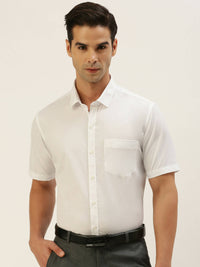 Thumbnail for Ramraj Cotton Mens Half Sleeve Formal 100% Cotton White Shirt - Distacart