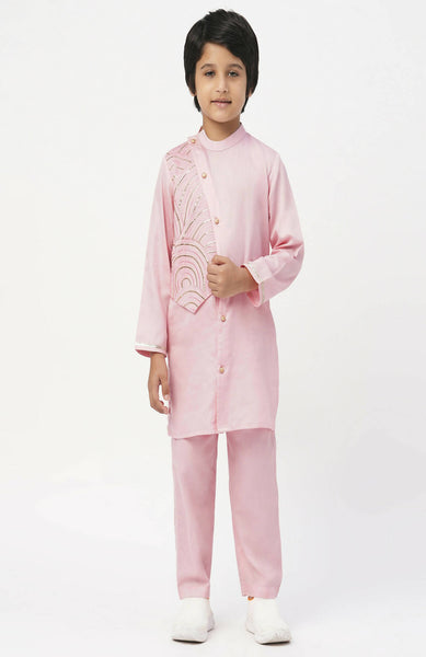 Lil Drama Bollywood Tadka Pink Kurta Pant Set For Boys - Distacart