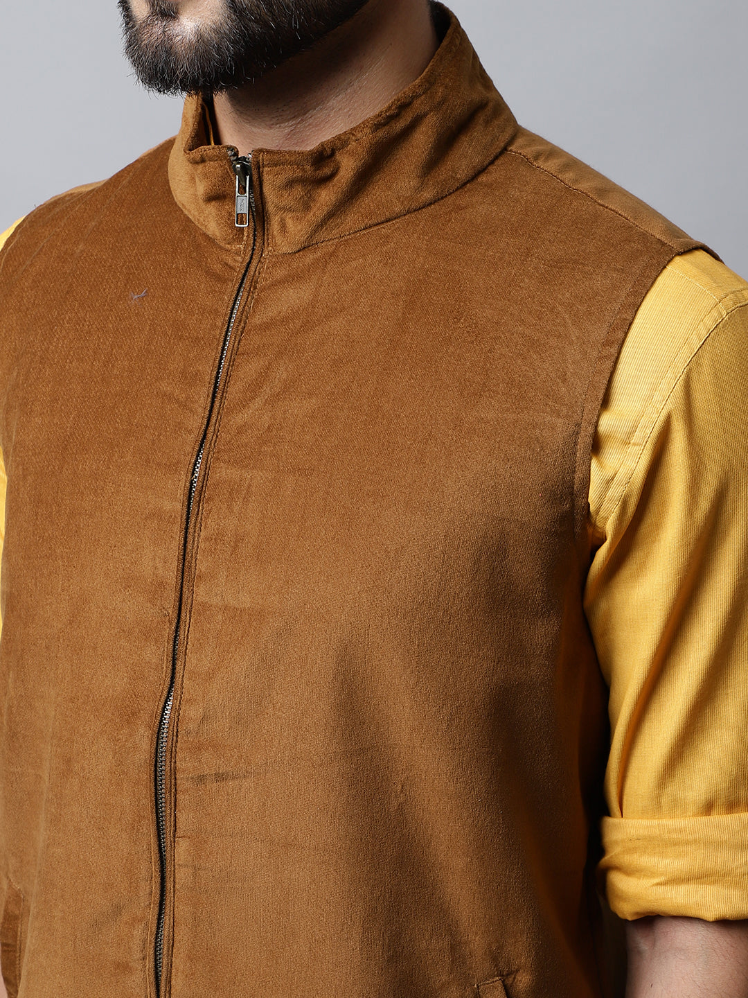 Shop Brown Art Silk Jacquard Nehru Jacket Online at Best Price | Cbazaar