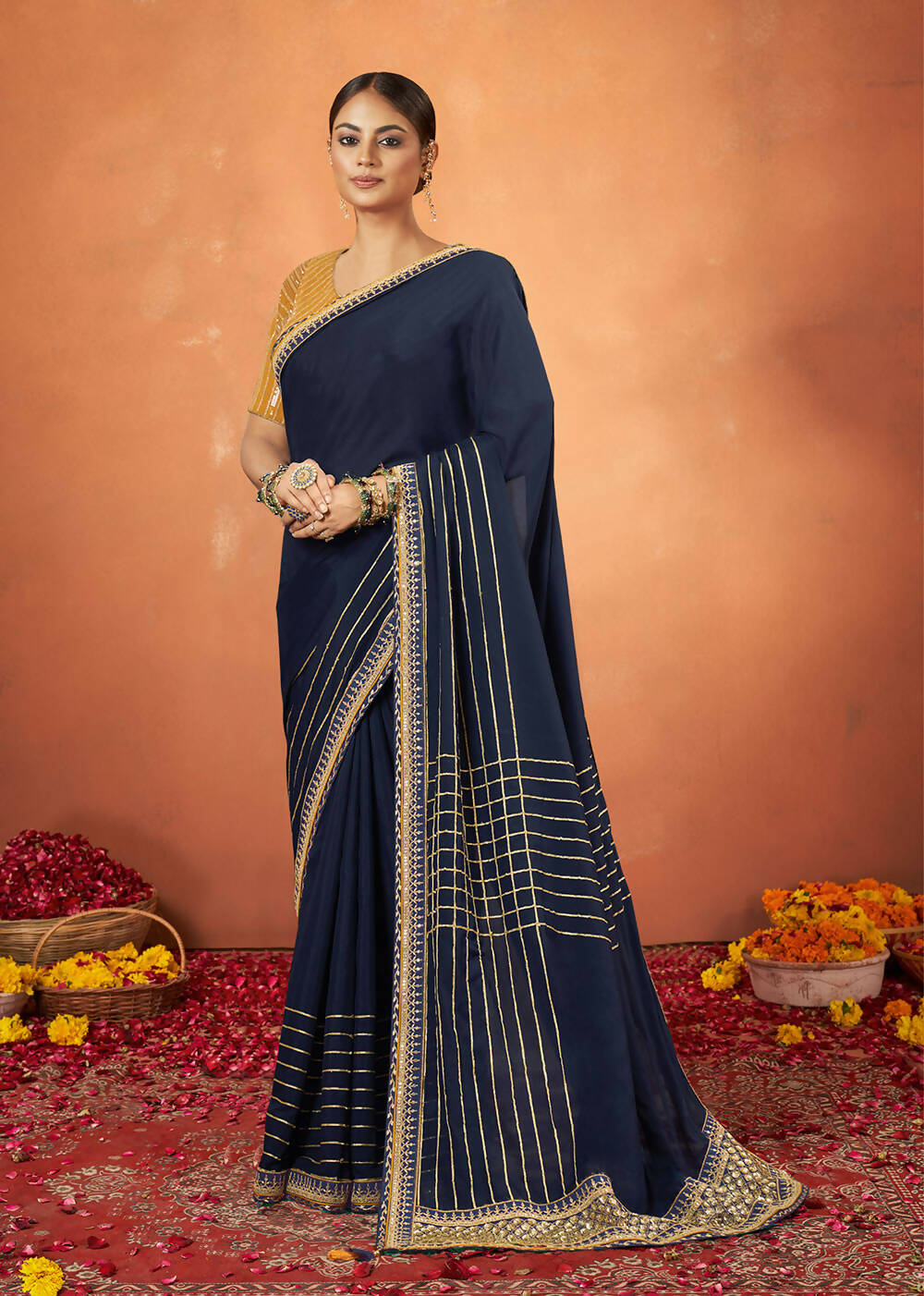 Buy OFLINE SELECTION Woomen's Silk Woven Designer Saree with self design  Blouse Piece at Amazon.in