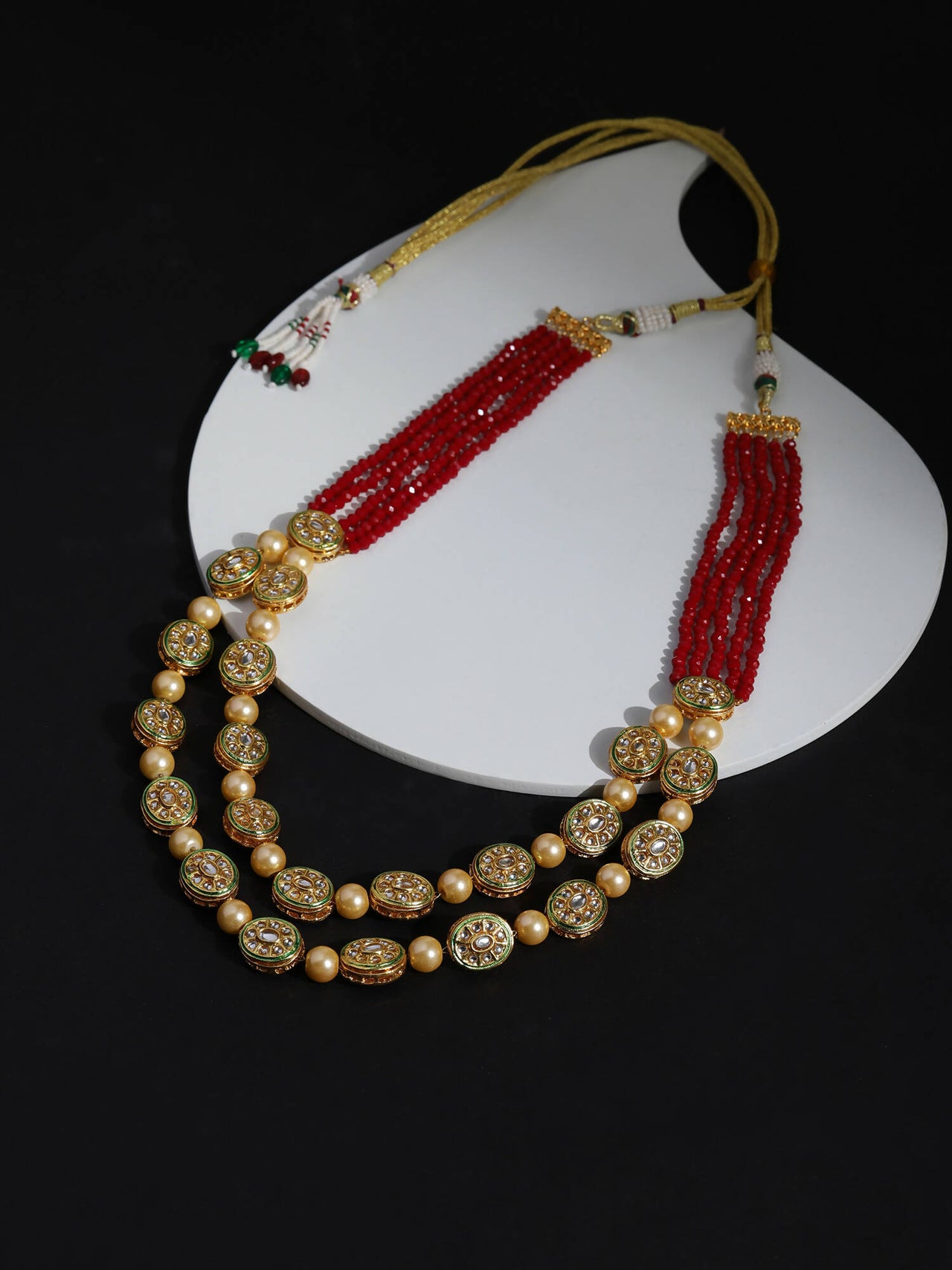 Gold-Toned Red Brass Gold-Plated Necklace - Ruby Raang - Distacart