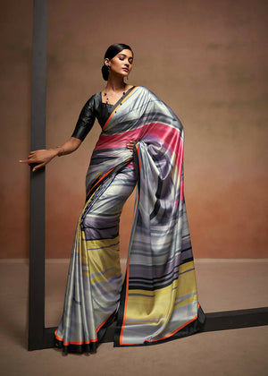 Casual Wear Satin Digital Print Ready Made Saree, With Blouse Piece, 5.5 m  (separate blouse piece) at Rs 699/piece in Surat