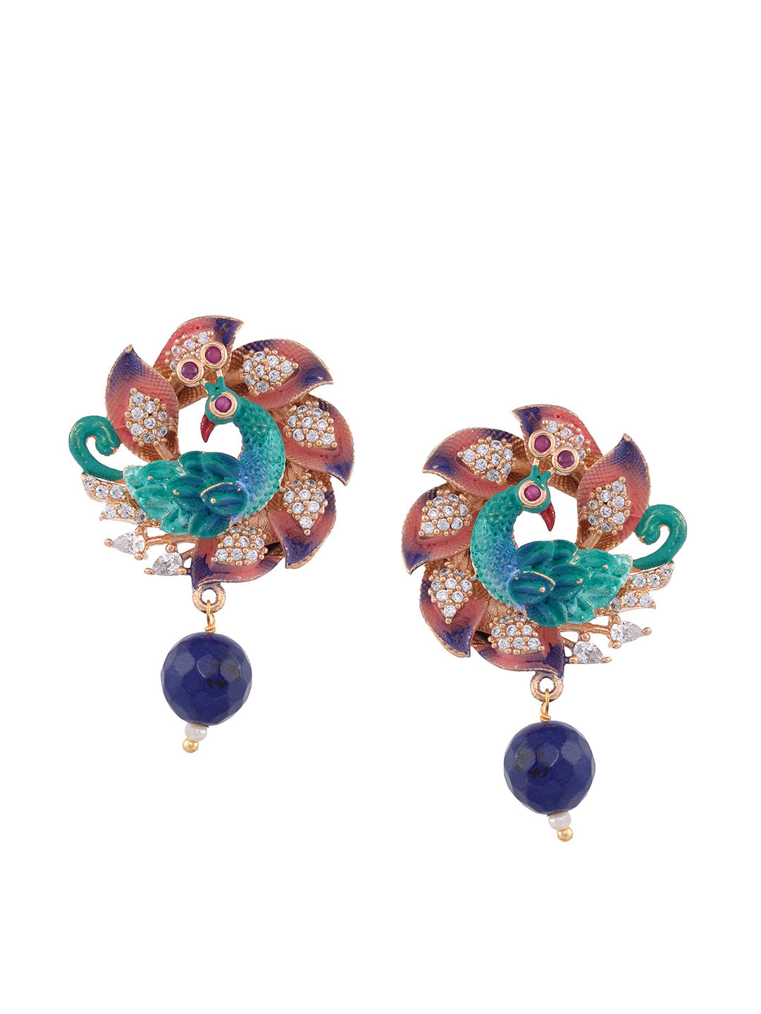 Wholesaler of 916 cz peacock shaped diamond earrings | Jewelxy - 54596