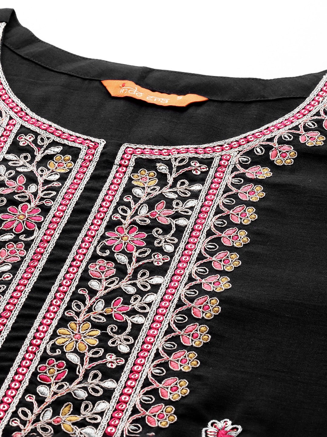 Black Booti Ammi Kashmiri Embroidery Girl Summer Kurta With Trousers (L 24)  - Gyawun