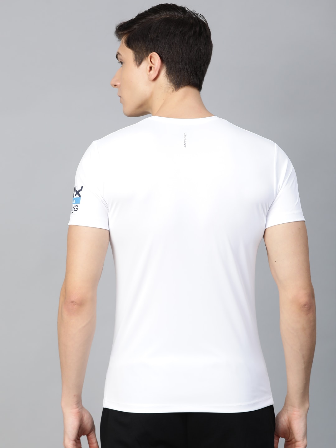 HRX by Hrithik Roshan Men White & Blue Training Regular Fit T-shirt - Distacart