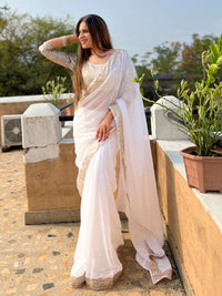 Thumbnail for Anouk Sequinned Pure Georgette Saree - Distacart