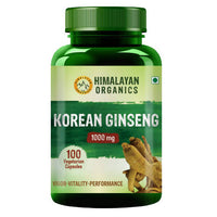 Thumbnail for Himalayan Organics Korean Ginseng 1000 mg, Vigor-Vitality-Performance: 100 Vegetarian Capsules