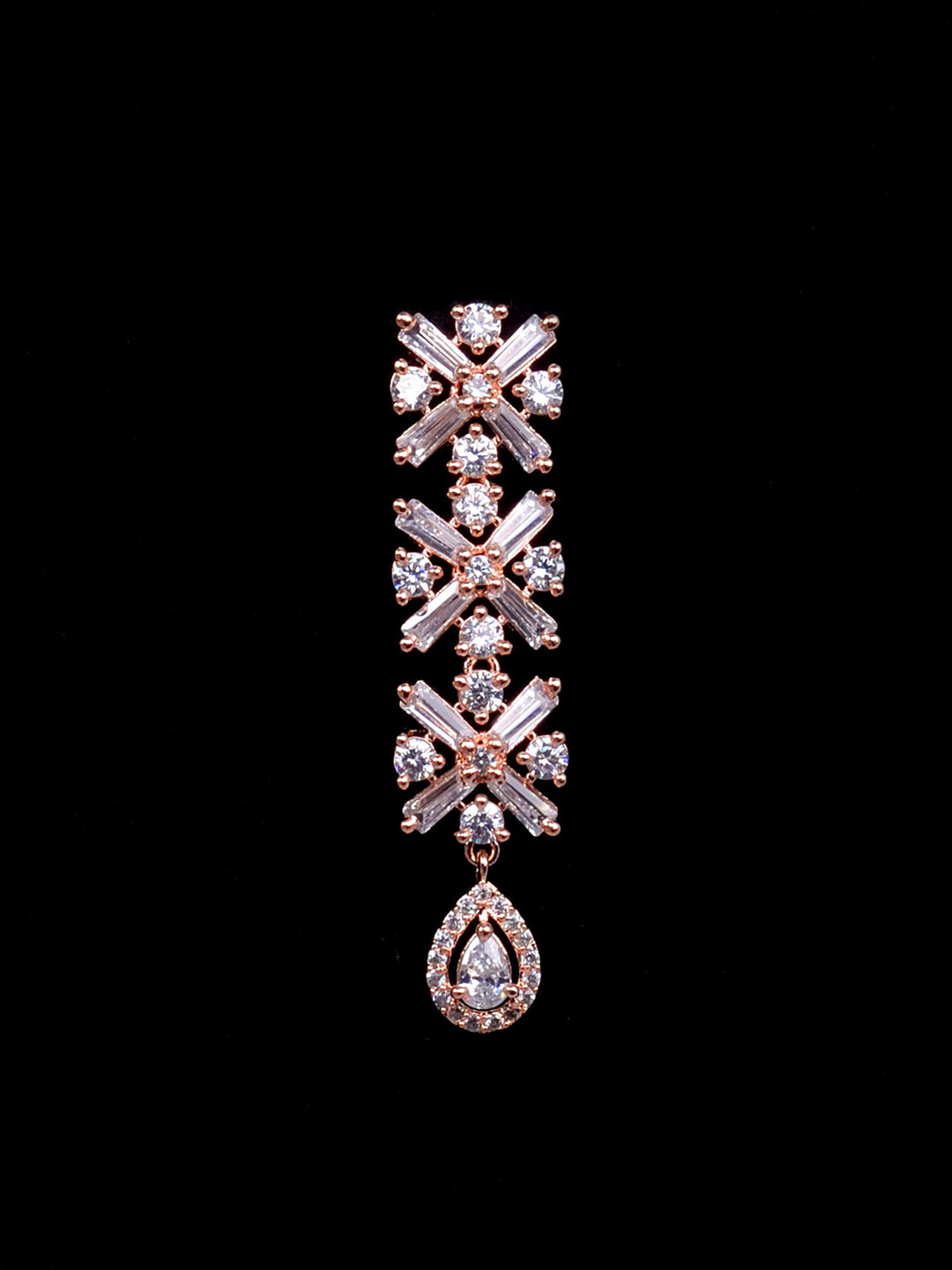 Saraf RS Jewellery Rose Gold-Plated American Diamond Studded Handcrafted Jewellery Set - Distacart