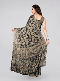 Thumbnail for Kalini Black & Beige Floral Saree - Distacart