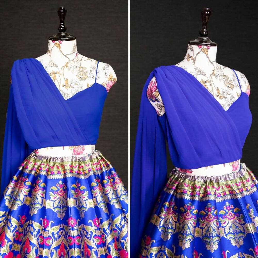 Pink Banarasi Silk Lehenga Choli In Woven Design Latest 2372LG06