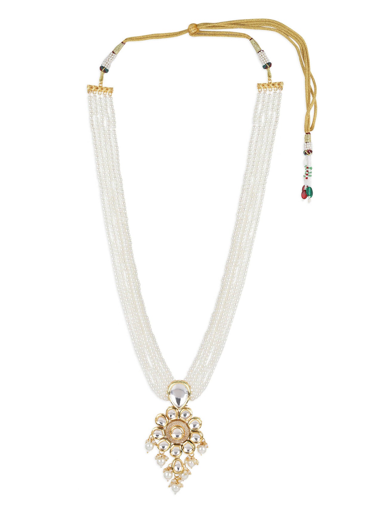 Gold-Toned White Brass Gold-Plated Necklace - Ruby Raang - Distacart