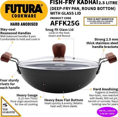  Hawkins Futura 2 Litre Cast Iron Kadhai, Naturally