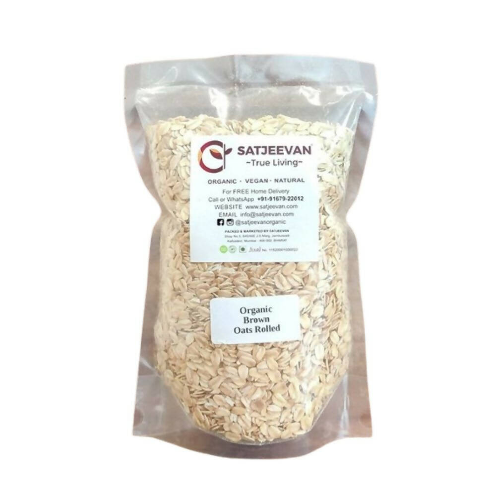 Buy Satjeevan Organic Brown Oats Rolled Online at Best Price | Distacart