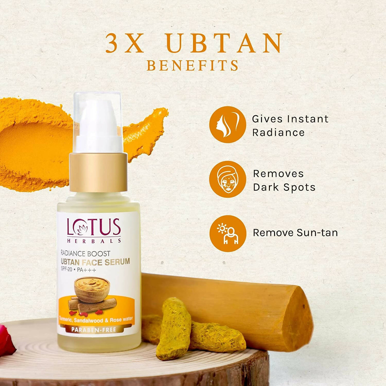 Lotus Herbals Radiance Boost Ubtan Face Serum - Distacart