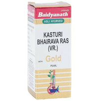 Thumbnail for Baidyanath Jhansi Kasturi Bhairava Ras (Vr) With Gold Pearl Tablets - Distacart