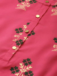 Thumbnail for All About You Women Pink Ethnic Motifs Printed Kurta with Trousers & With Dupatta - Distacart