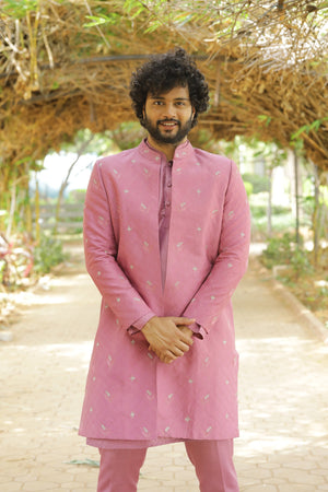 Men's ethnic set of Jacket, designer Kurta and Pyjama(Chudidar)