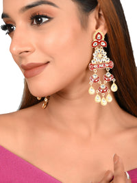 Thumbnail for Shoshaa Red Contemporary Drop Earrings - Distacart