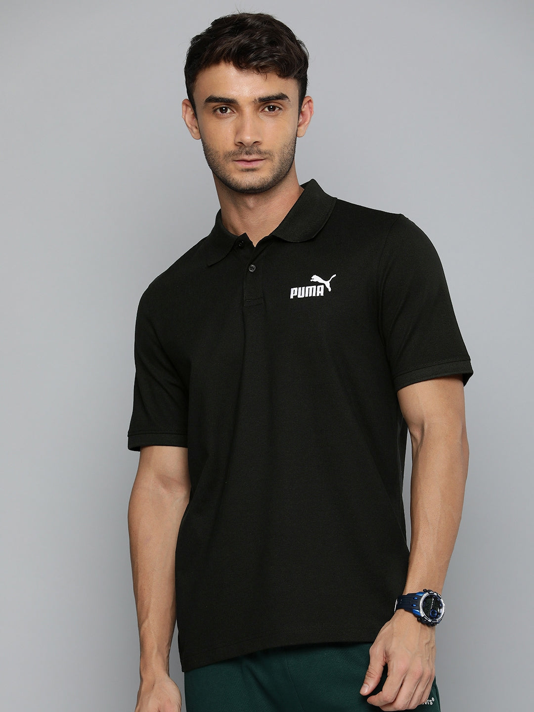 Buy Puma Brand Logo Embroidered Ess Pique Polo Collar T-shirt Online at  Best Price