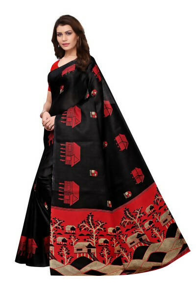 Vamika Latest Black Color Kalamkari With Jhalar Khadi Silk Saree - Distacart