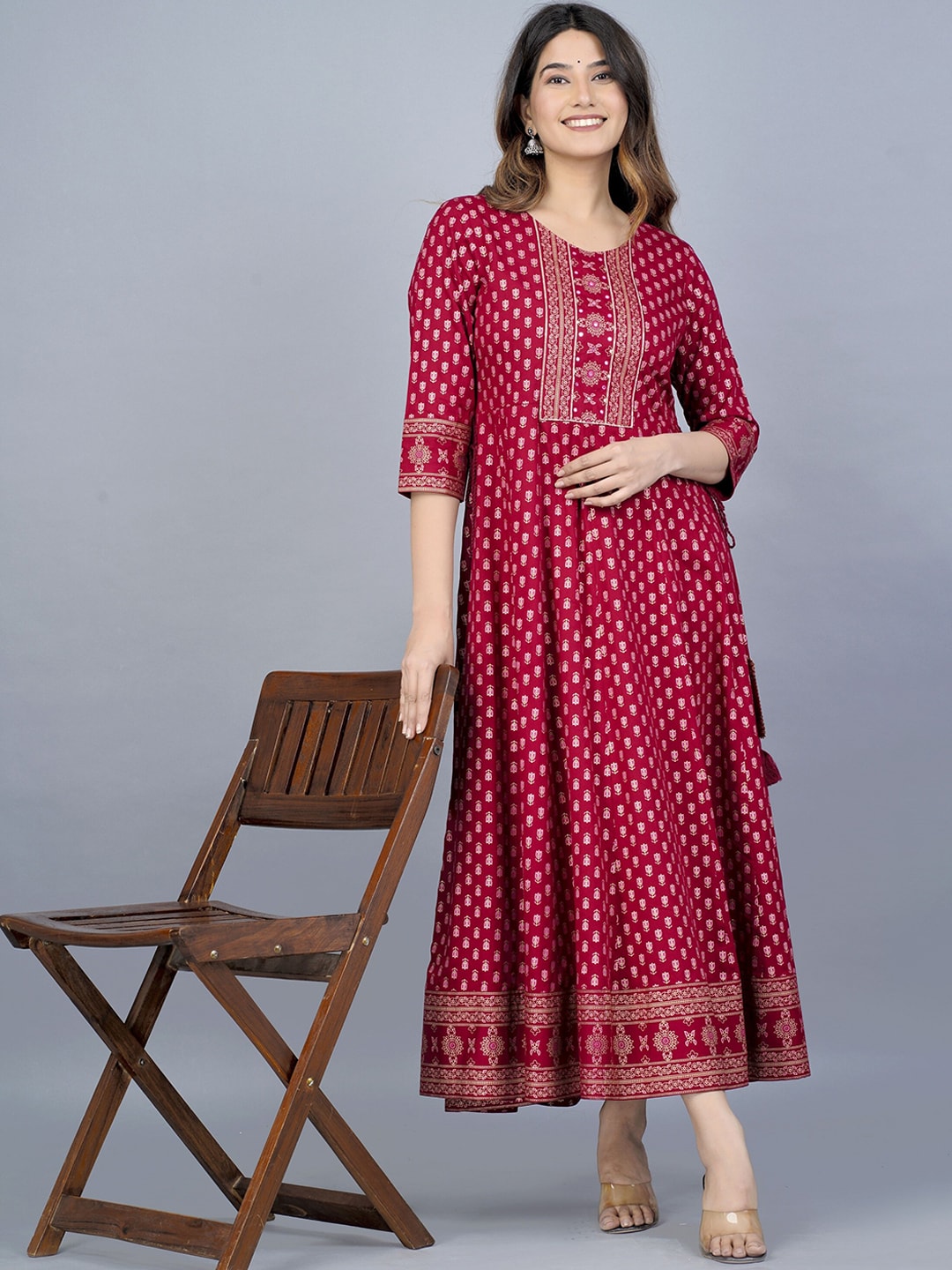 Buy Kalini Women Ethnic Motifs Printed Anarkali Kurta Online At Best