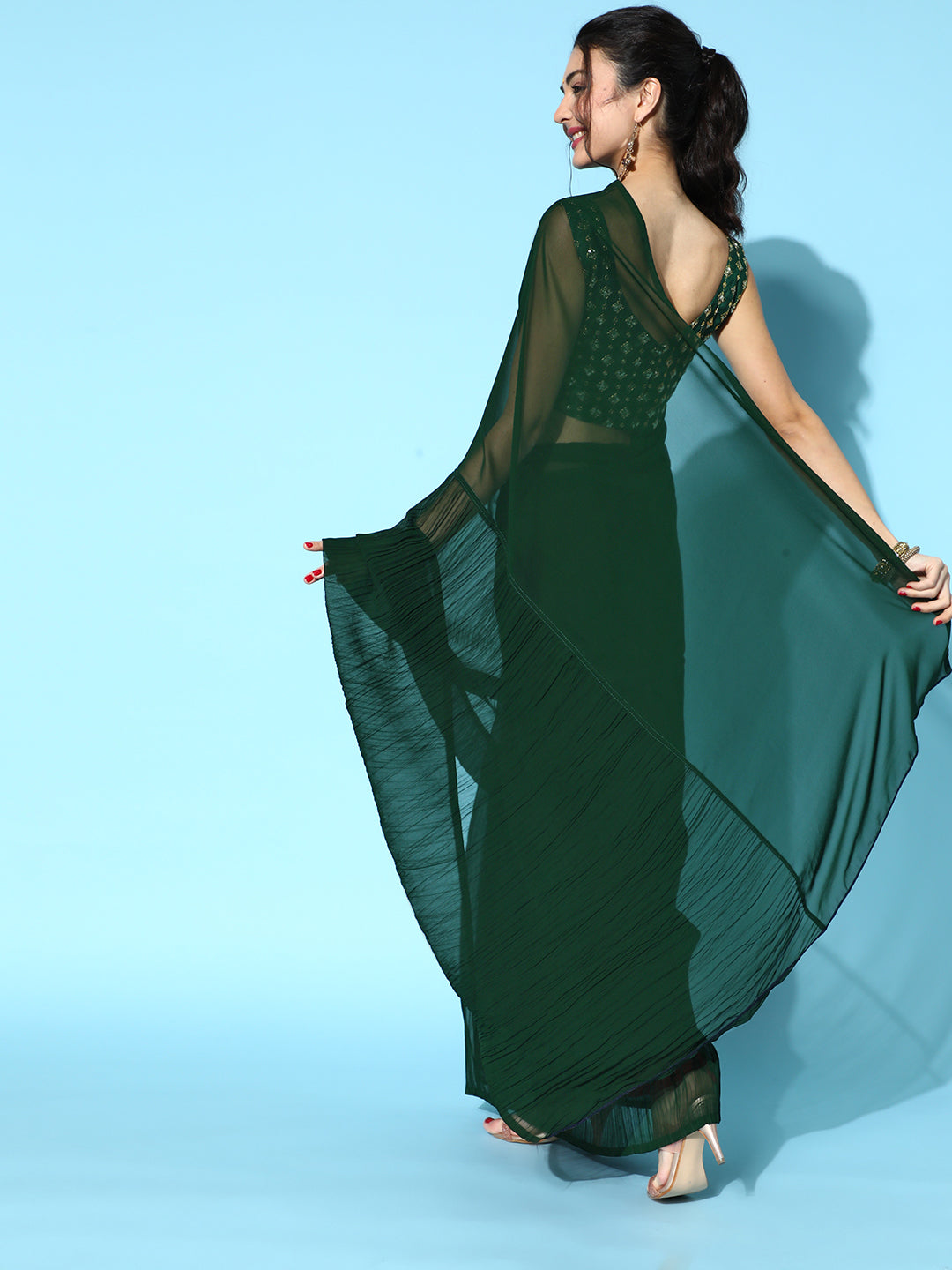 Saree Mall Green Saree - Distacart