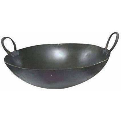 Indian Iron Kadai Deep Frying Pan Karahi Cooking Pan Kitchen Wok With  Handle UK