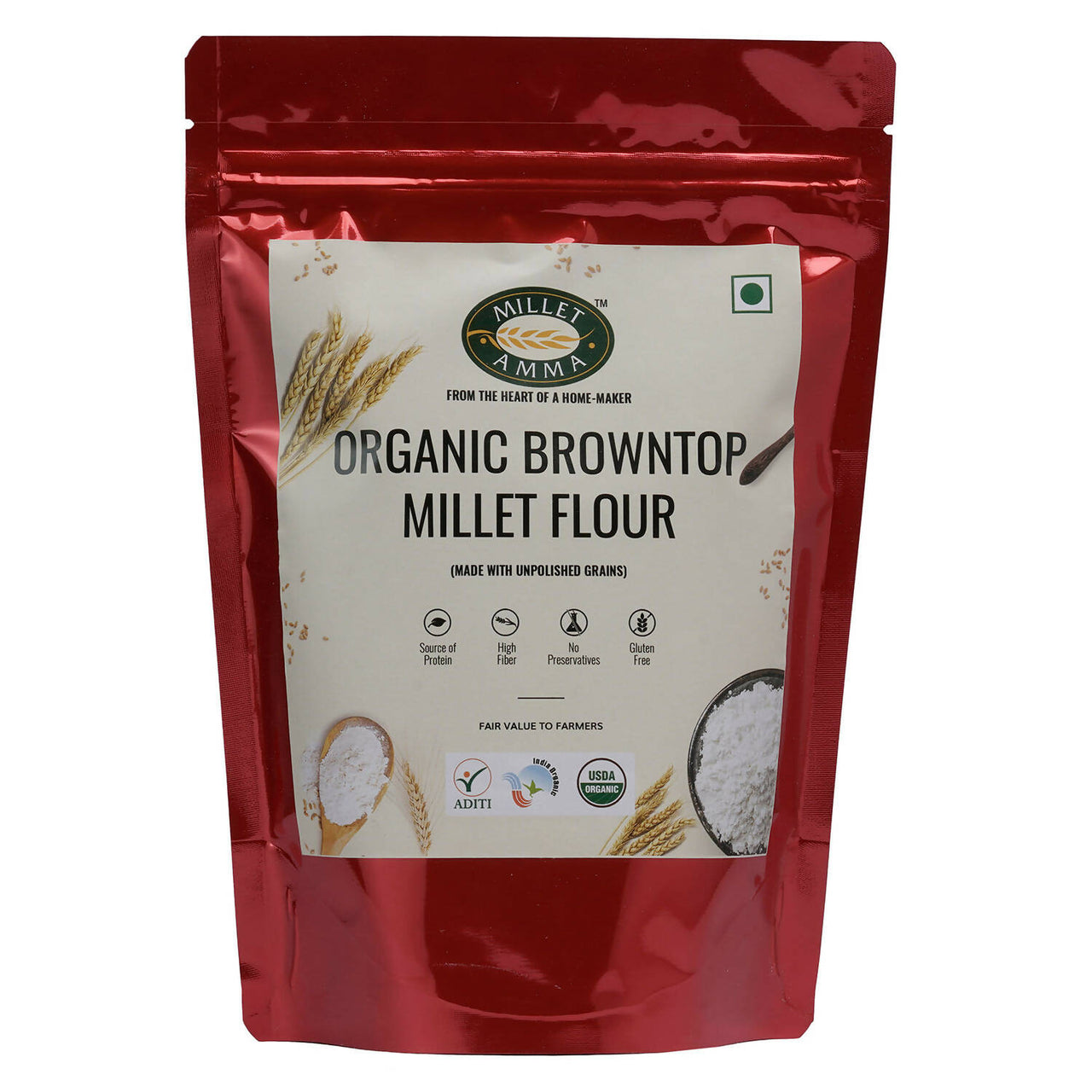 Millet Amma Organic Browntop Millet Flour - Distacart