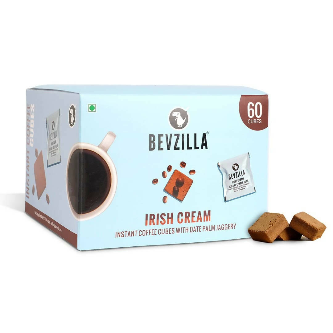 Bevzilla Instant Coffee Cubes Pack with Organic Date Palm Jaggery - Irish Cream - Distacart