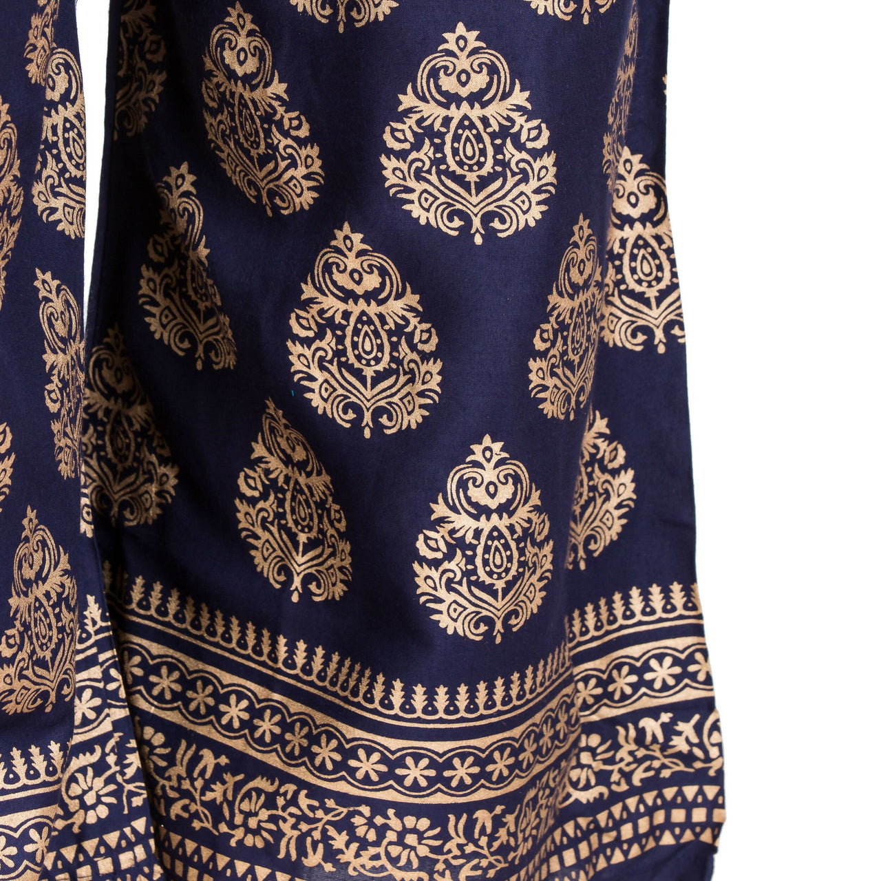 PAVONINE Navy Blue Color Golden Printed Rayon Fabric Sharara For Women & Girls - Distacart