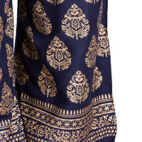 Thumbnail for PAVONINE Navy Blue Color Golden Printed Rayon Fabric Sharara For Women & Girls - Distacart