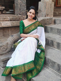 Thumbnail for Kalini Checked Woven Design Banarasi Saree - Distacart