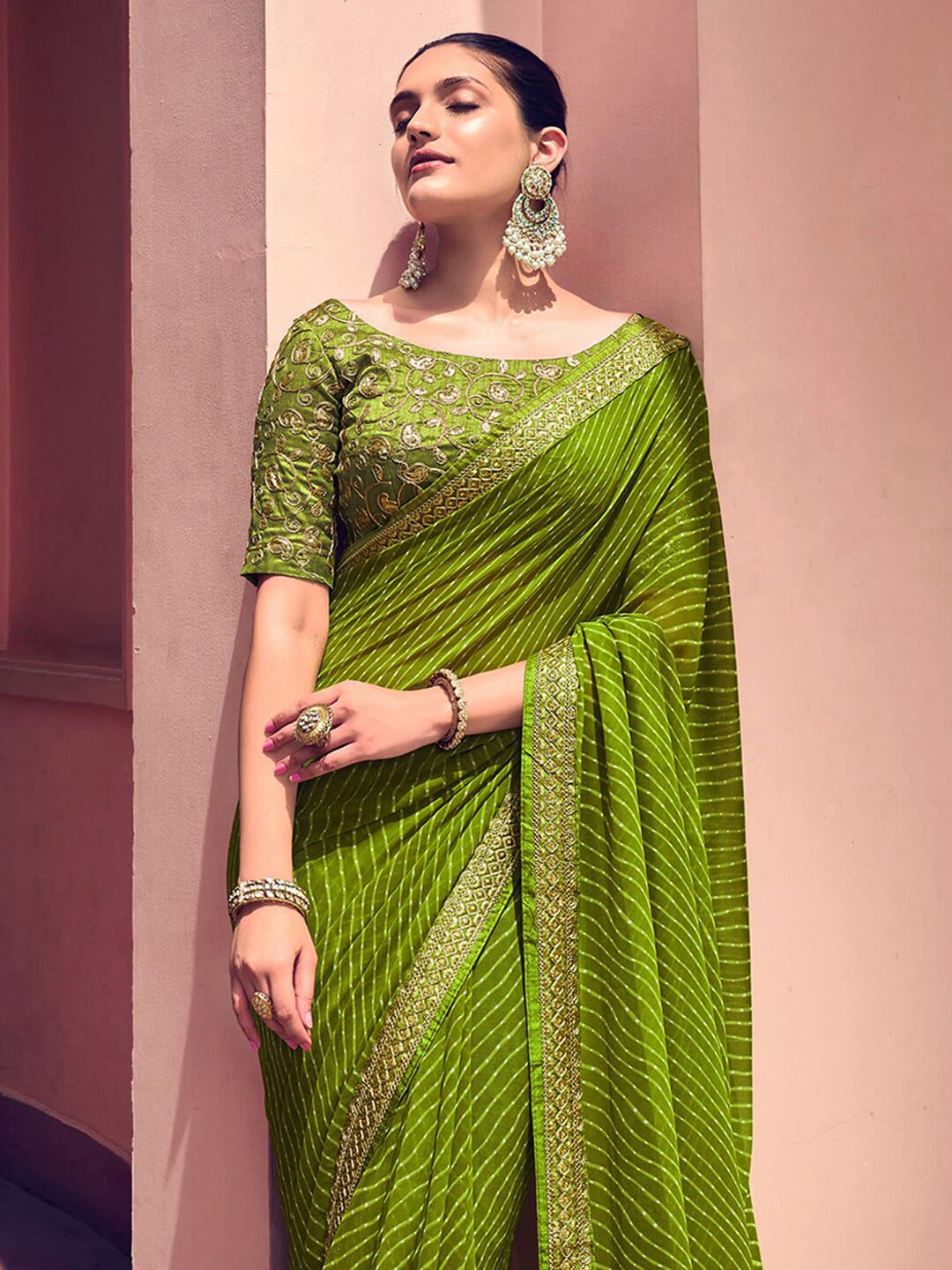 Buy Leheriya Sarees Online | Saree, Traditional indian dress, Cotton saree  blouse