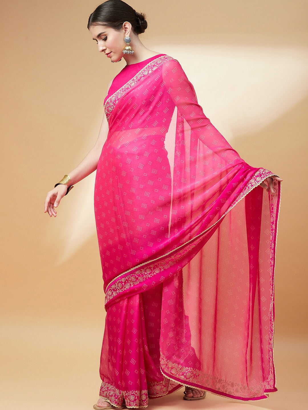 Bandhani Sarees in Silk and Silk-Blended Fabric by Monastoor