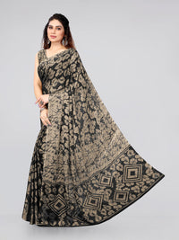 Thumbnail for Kalini Black & Beige Floral Saree - Distacart