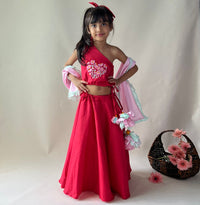 Thumbnail for ArthLife Raspberry Pink Lehnga Set - Distacart