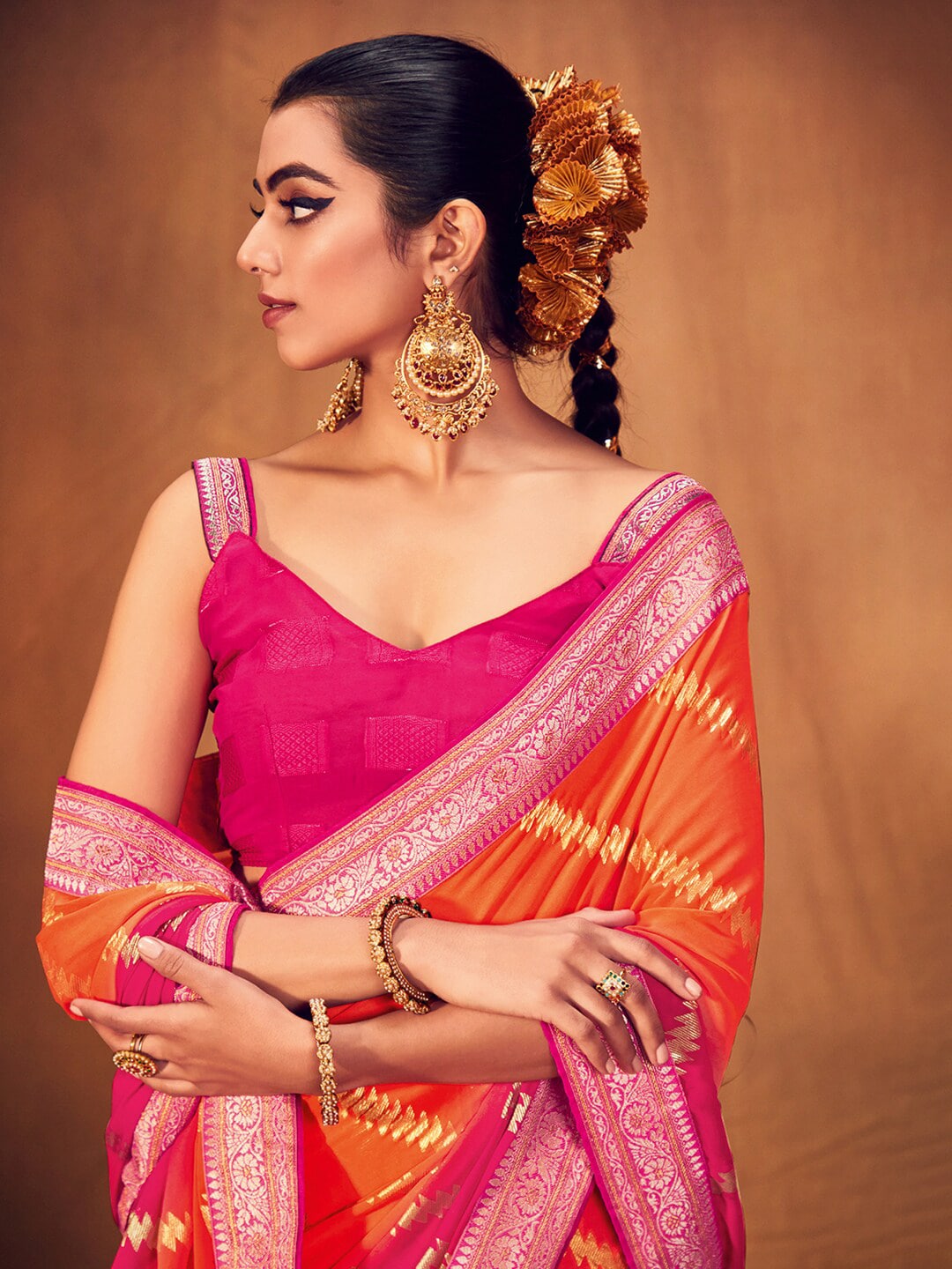 Order most beautiful wine textured pure georgette saree Online From  StyleVISTA