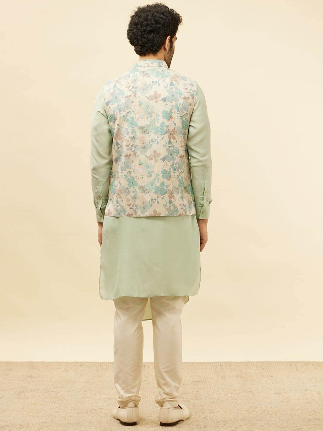 Pastel nehru jacket manyavar - ShaadiWish