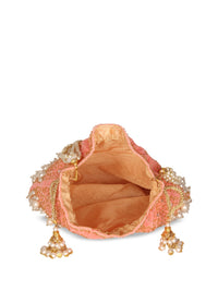 Thumbnail for Anekaant Peach-Coloured Embellished Clutch - Distacart