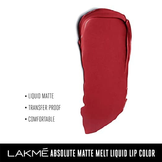 Lakme Absolute Matte Melt Liquid Lip Color-Red Smoke - Distacart