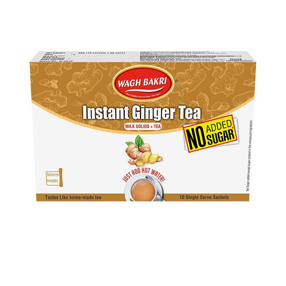 Wagh Bakri Ginger Instant Tea Premix - No Added Sugar - Distacart