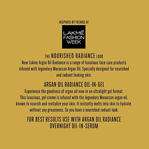 Lakme Absolute Argan Oil Radiance Oil-In-Gel - Distacart