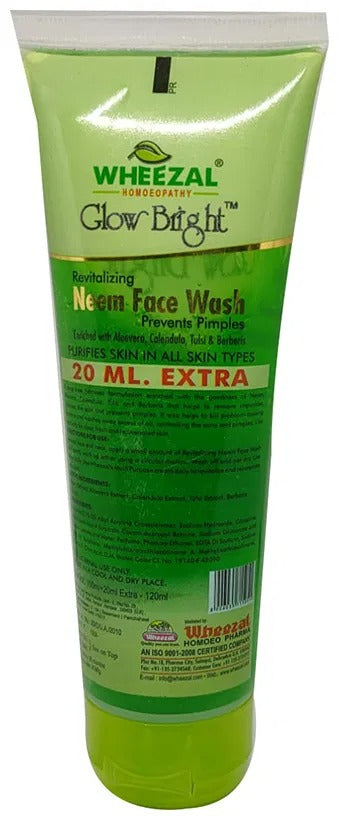 Wheezal Glow Bright Neem Face Wash - Distacart