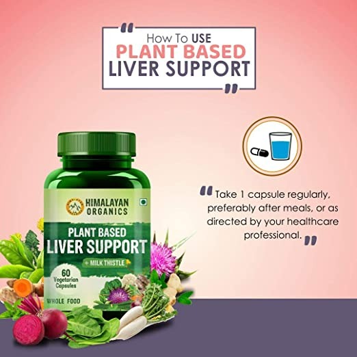 Himalayan Organics Plant Based Liver Support + Milk Thistle Vegetarian Capsules - Distacart