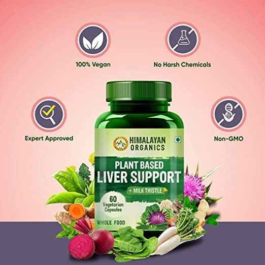 Himalayan Organics Plant Based Liver Support + Milk Thistle Vegetarian Capsules - Distacart